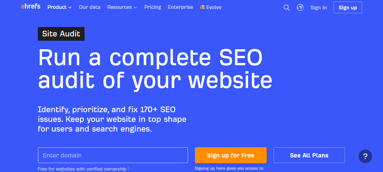 Ahrefs Site Audit