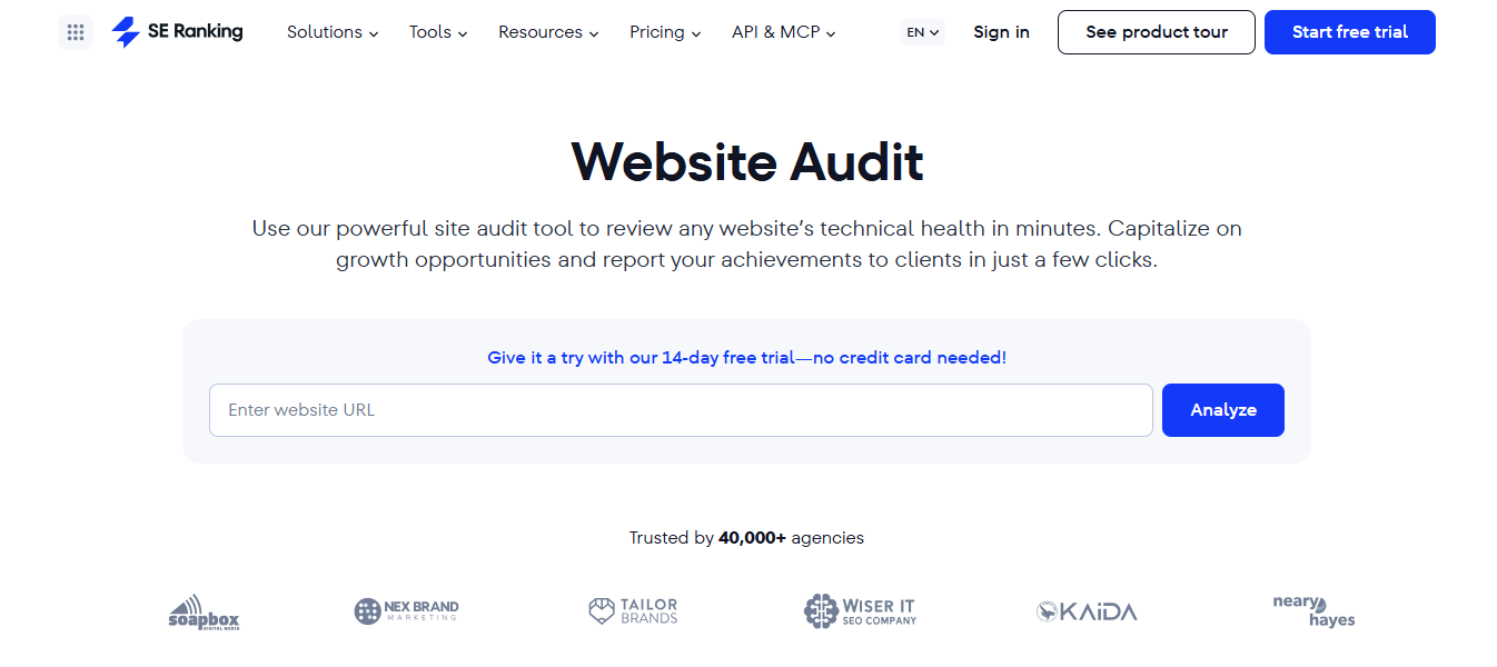 SE Ranking Website Audit